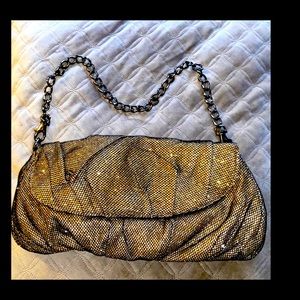Eye catching metallic Gold and Black medium size satchel-Marshall’s